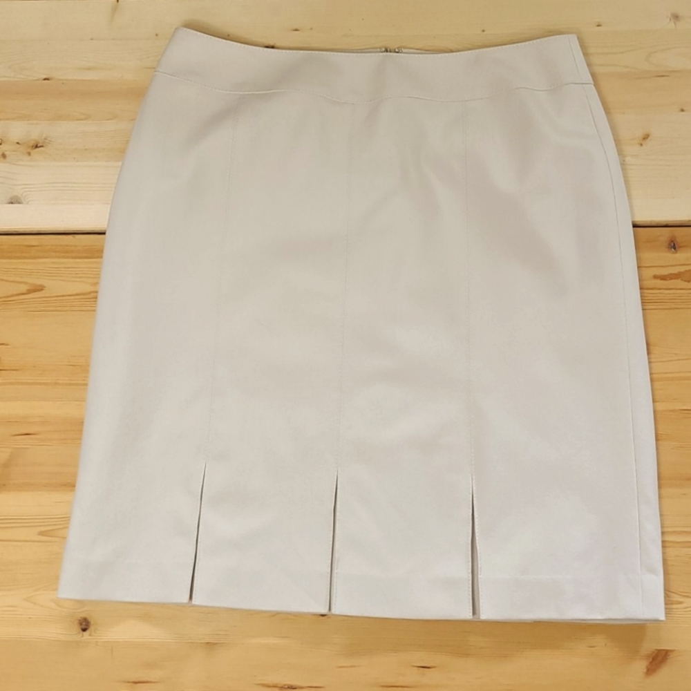 Caslon:: Cream, pleat detail midi skirt, sz10